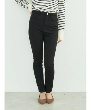 earth music&ecology 裏起毛スキニーパンツ Black