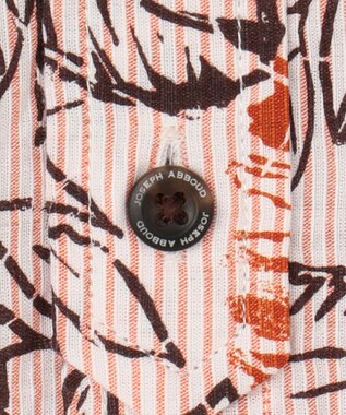 JOSEPH ABBOUD 【サスティナブルな麻混】コットンリヨセルリネンリーフプリント 半袖シャツ オレンジ系6