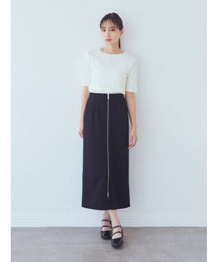 earth music&ecology Ｚｉｐスカート Black