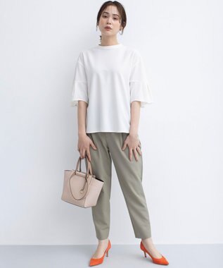 組曲 【UVケア・接触冷感】ライトアムンゼンジャージー袖フレア トップス アイボリー系