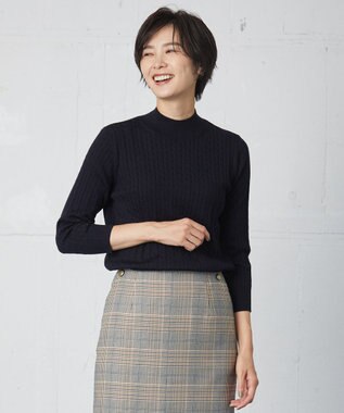 J.PRESS LADIES 【洗える】KNIT BASIC ハイネック ニット ネイビー系