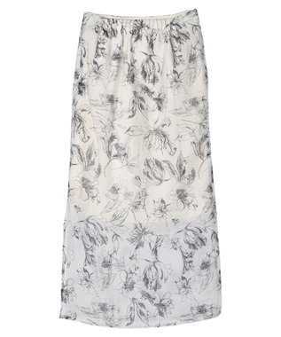 Green Parks モノトーンフラワータイトスカート Off White