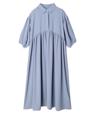 Green Parks ａ．衿付き切り替えワンピース Blue