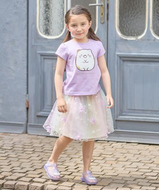 ANY KIDS 【WEB限定/すみっコぐらし】ミラクルスパンコールTシャツ ラベンダー(ねこ・しろくま)