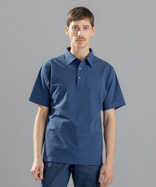 JOSEPH HOMME コンパクトサッカージャージー　ポロシャツ ダルブルー系