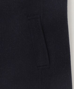 J.PRESS LADIES L ウールナイロンリバーチェック フード付き コート ネイビー×チェック系