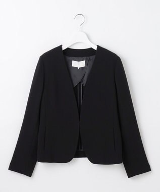 自由区 S 【セットアップ対応】トリアセダブルクロスノーカラー ジャケット ブラック