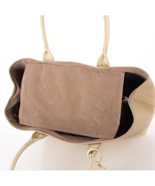 UNBILLION cachecache ショルダー付きパーテーション合成皮革トートL ベージュミックス