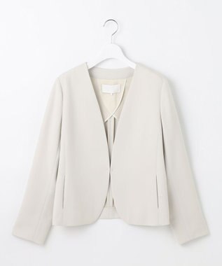 自由区 S 【セットアップ対応】トリアセダブルクロスノーカラー ジャケット ベージュ