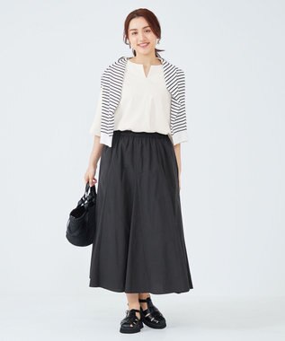 23区 L 【Lサイズ限定】ハイストレッチツイル ブラウス ホワイト系