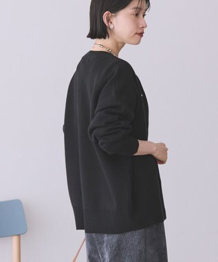 AMERICAN HOLIC コットンブレンドスポンディッシュカーディガン Black