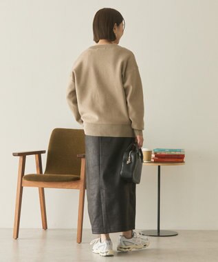 AMERICAN HOLIC コットンブレンドスポンディッシュカーディガン Gray Beige