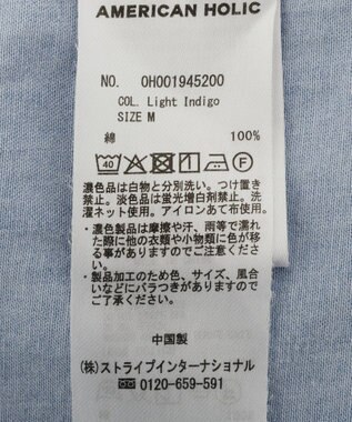 AMERICAN HOLIC Ｗポケット半袖デニムシャツ Light Indigo