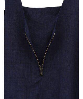 CRAFT STANDARD BOUTIQUE 前後2WAY麻調パネルワンピース Navy
