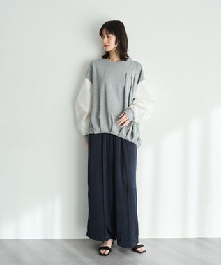 YECCA VECCA ヴィンテージサテンイージーパンツ Navy