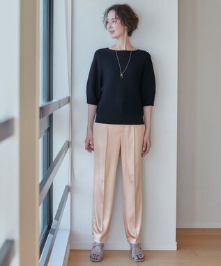 自由区 【洗える】チンツサテンタンブラー ジョガーパンツ ピンク系