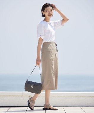 J.PRESS LADIES 【2way】ナイロンギャザー ショルダー バッグ グレー系