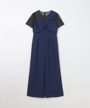 GRACE CONTINENTAL ドレープリボンサロペット ネイビー