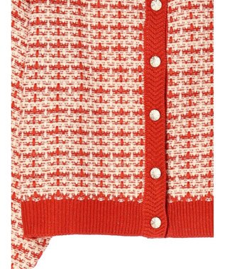 Green Parks ・ｆｕｒｒｙ　ｒａｔｅ　ツィードラメニットカーディガン Orange