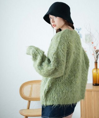 WEGO ブラッシュニットBIGプルオーバー グリーン