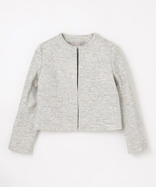 ANY L ツイードジャケット オフ×ブラック