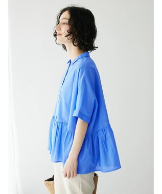 CRAFT STANDARD BOUTIQUE ペプラムブラウス Sax