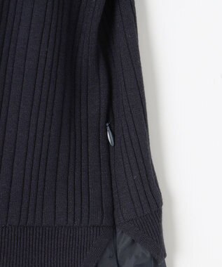 J.PRESS LADIES 【WEB限定・洗える】ニット コンビ ワンピース ネイビー系