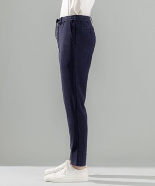 JOSEPH HOMME 【洗える/ストレッチ】ソフトプリーツストレッチ ドロスト付テーパードパンツ / PEGG CONVERTIBLE ネイビー系
