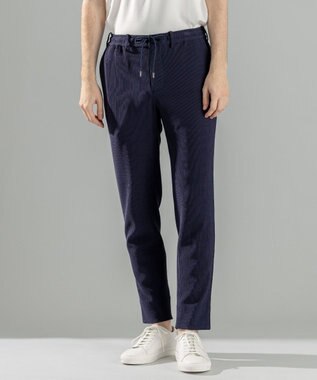 JOSEPH HOMME 【洗える/ストレッチ】ソフトプリーツストレッチ ドロスト付テーパードパンツ / PEGG CONVERTIBLE ネイビー系