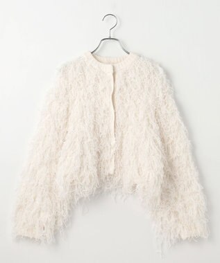 #Newans リボンヤーンニットカーディガン ホワイト
