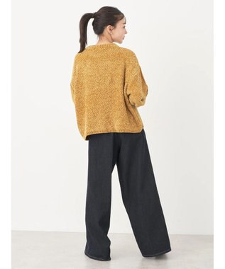 earth music&ecology シャイニーベロアモールプルオーバー Mustard