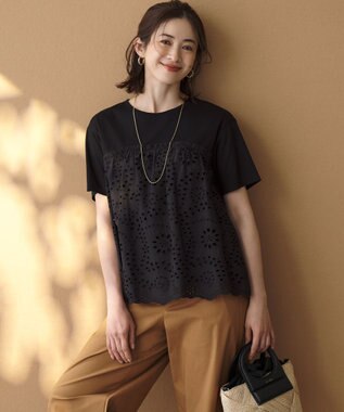 23区 VIOLAd'ORO アバカメッシュ レザーハンドル バケツバッグ ベージュ系