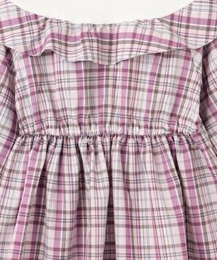 ANY KIDS チェックドッキングワンピース ピンク