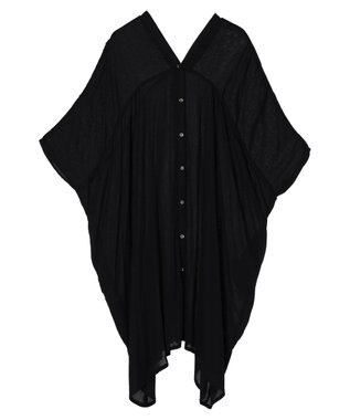 earth music&ecology レーヨンビッグシャツチュニック Black