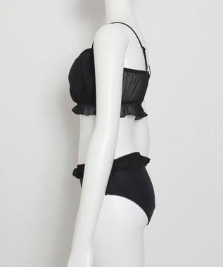 WEGO 【ブラトップ＆ショーツセット】Liliane　Ciel　シフォンフリル ブラック