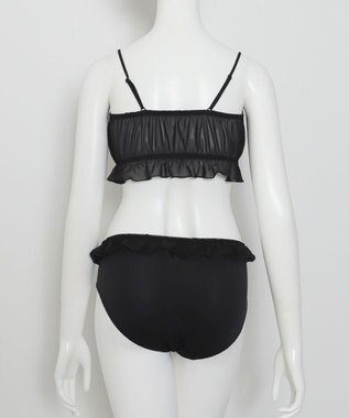 WEGO 【ブラトップ＆ショーツセット】Liliane　Ciel　シフォンフリル ブラック