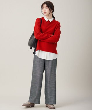 ANY SIS 【洗える】ウキウキ ニット ポピーレッド