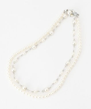  【WEB・一部店舗限定】ランダムパール調2連 ネックレス
