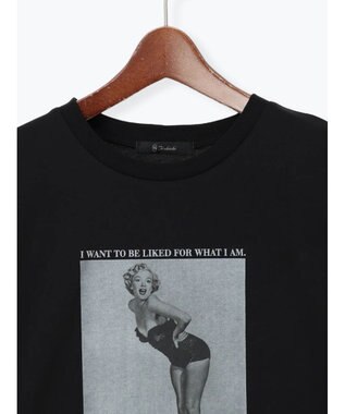 Te chichi マリリンモンローモノクロフォトTシャツ ブラック