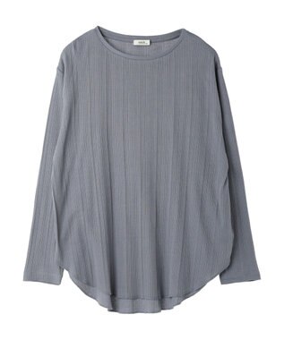 earth music&ecology コットンシアークルーネックプルオーバー Sax