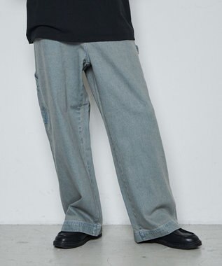 WEGO ルーズペインターパンツ デニム中濃加工色