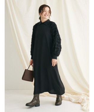 CRAFT STANDARD BOUTIQUE 袖ジャガードラグランワンピース