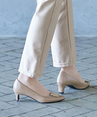 Tiaclasse 【シーズンレス・日本製・洗える】ローズファイン・スリムストレートパンツ ベージュ