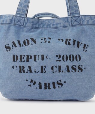 GRACE CONTINENTAL レタードデニムトート ブルー