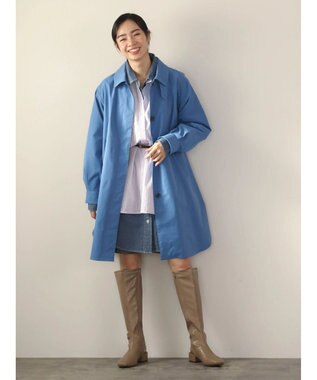 Green Parks 撥水加工　ケア楽ステンカラーミドル丈コート Blue