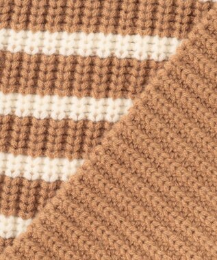 BEIGE， PONT NEUF/ ボーダーニットトップス Camel×Ecru