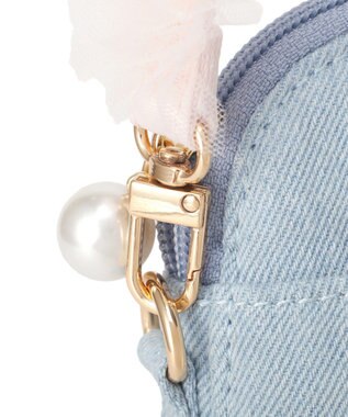 Maison de FLEUR ラインストーンデニムチュールショルダーバッグ Light Blue