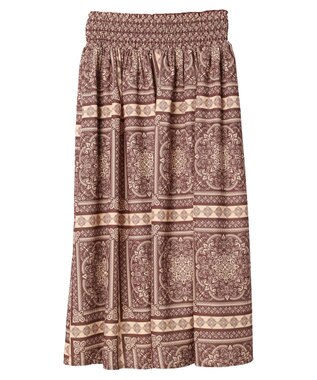 Green Parks ■ＥＳＣＡＲ　スカーフパネルｐｔギャザースカート Brown