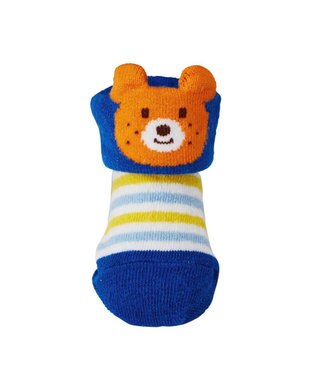 MIKI HOUSE HOT BISCUITS 【9-11cm】 キャラクターお顔ベビーソックス ブルー