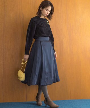 組曲 S シャイニーオーガン フレアスカート ネイビー系